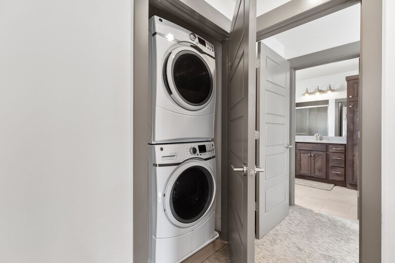 Washer and dryer upstairs