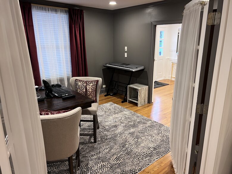 Exit from Downstairs Bedroom 1 Queen to Media/Podcasting