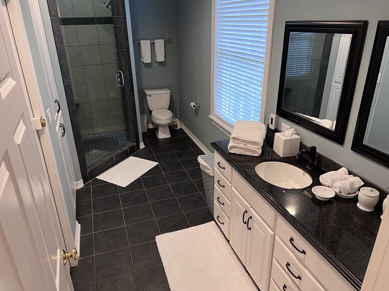 Downstairs Bedroom 1 Queen On Suite Bathroom