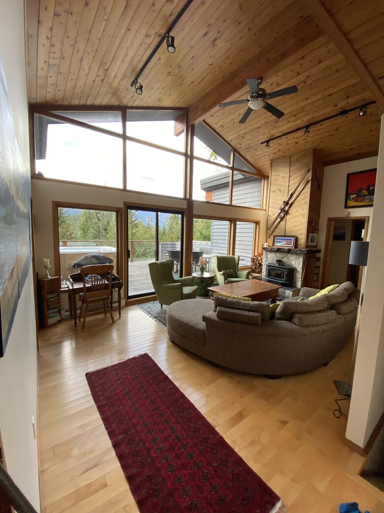 Living room with large windows