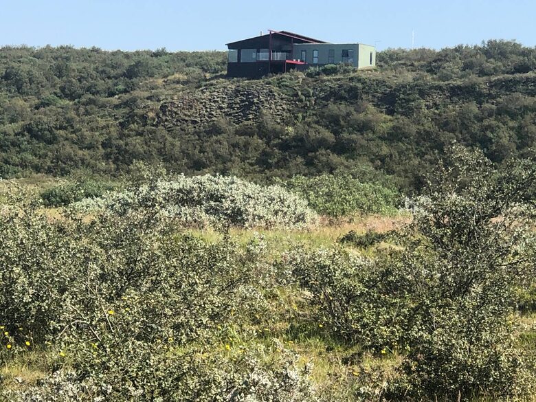 The house sits in a unique and a secluded location.