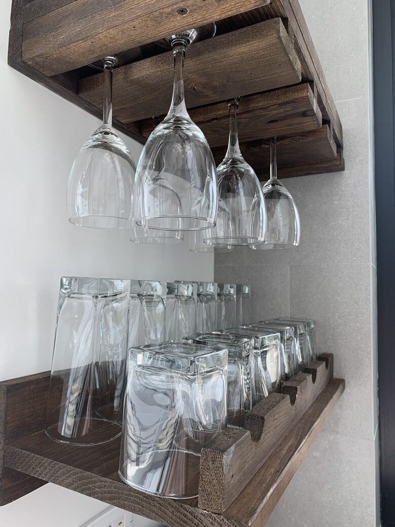 fully stocked kitchen with cutlery/cookware/plates/bowls/glasses