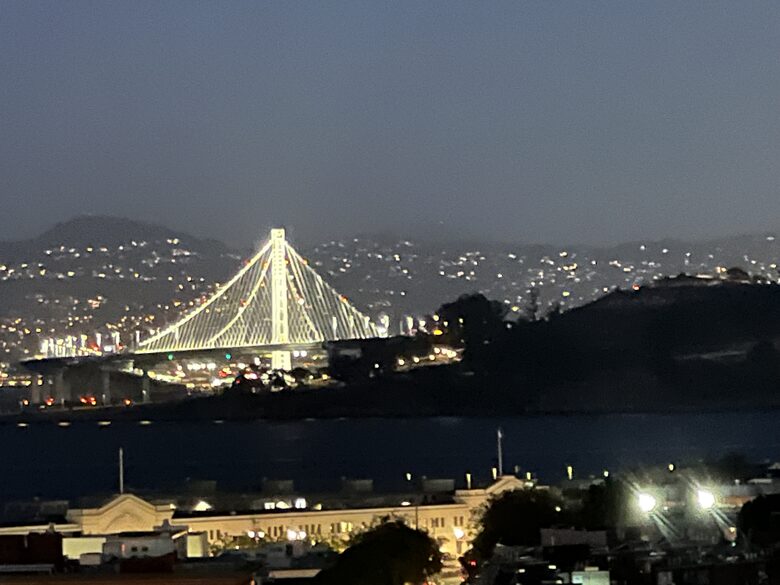 Night View Bay Bridge from Front Deck