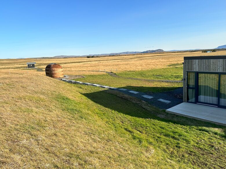 View of Sauna house walk path