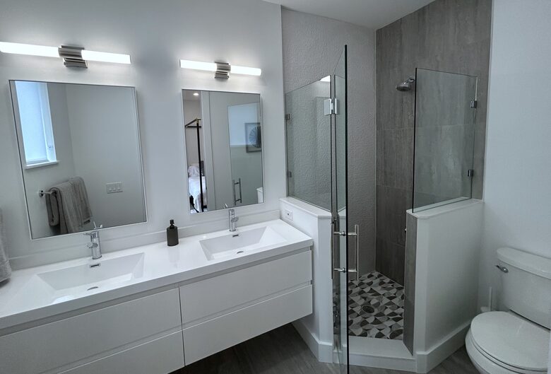 En Suite Bath 2 with dual sinks and walk in shower