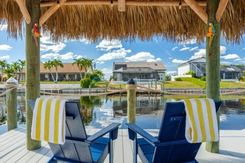 Resort Style Retreat | Gulf Access, Heated Pool & Spa, Boat Dock, Private Beach, Tiki Hut - Cape Coral, Florida