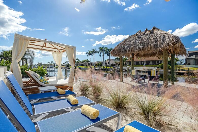 Resort Style Retreat | Gulf Access, Heated Pool & Spa, Boat Dock, Private Beach, Tiki Hut - Cape Coral, Florida