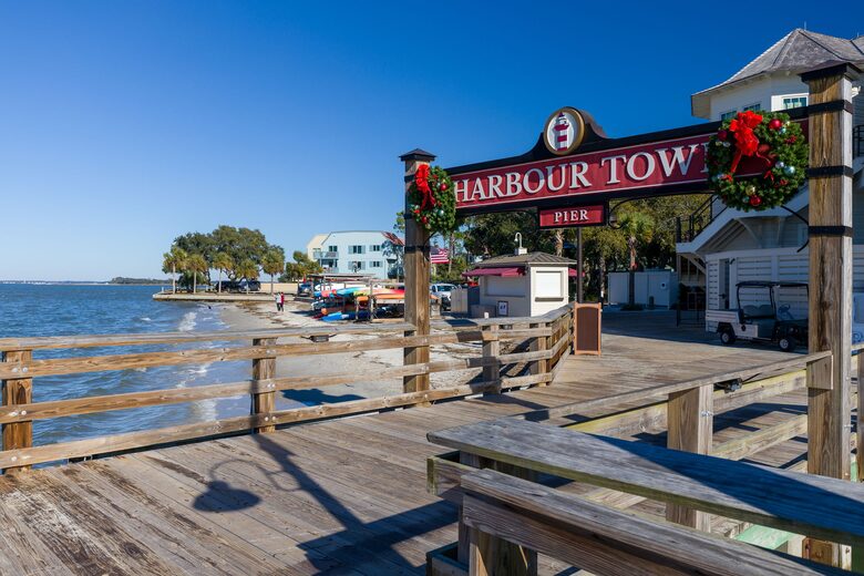 Harbour Town Pier, steps from the villa.