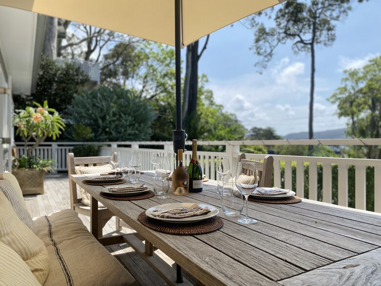 Front balcony (one of two separate outdoor dining spaces)