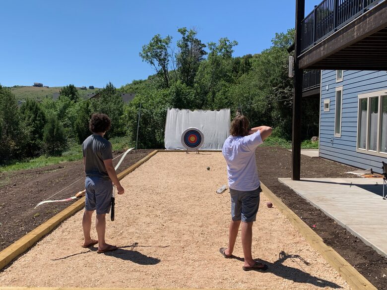 Booce and archery area out back.
