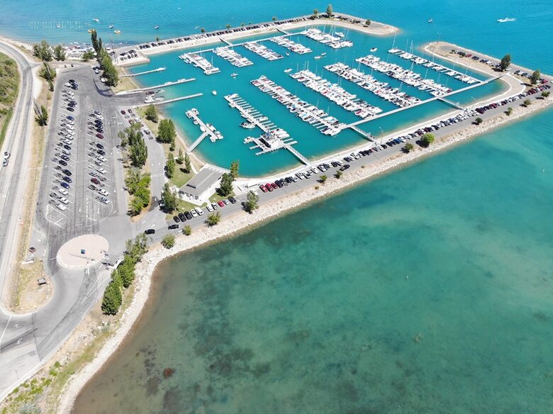 Bear Lake State Park Marina with launch ramps, rentals, food and beach