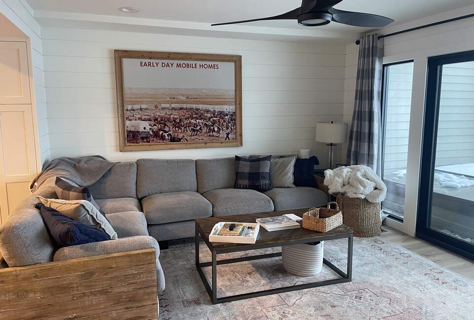 Family room overlooking golf course