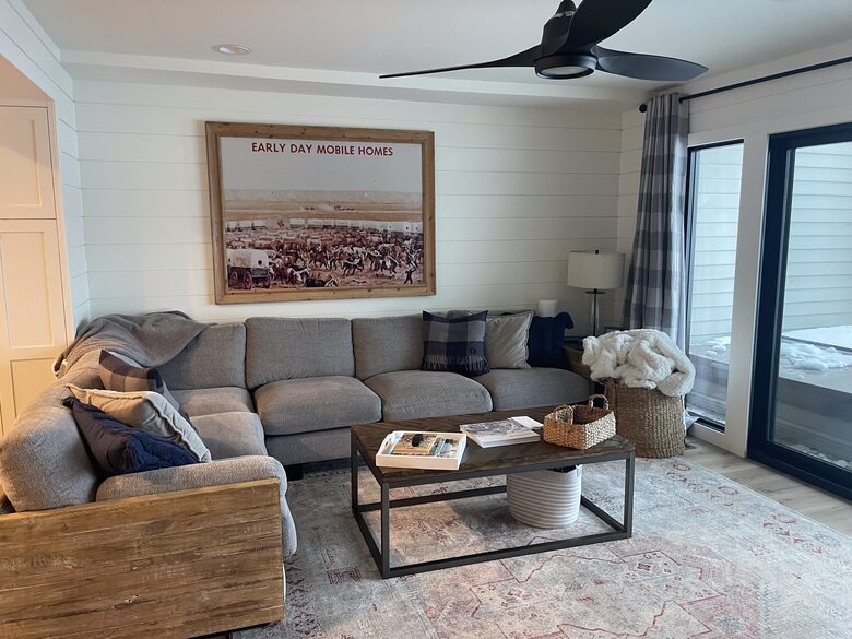 Family room overlooking golf course