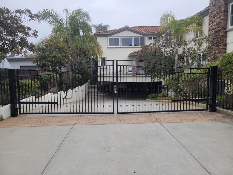 Gate leading to underground parking garage