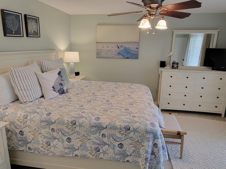 Large bedroom with king bed