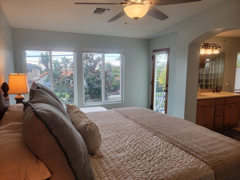 Relaxing balcony off the master suite