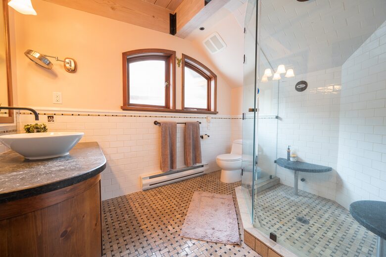 Upstairs Master bathroom with shower