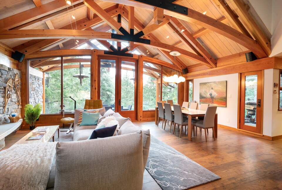 Living Room/Dining room with balcony