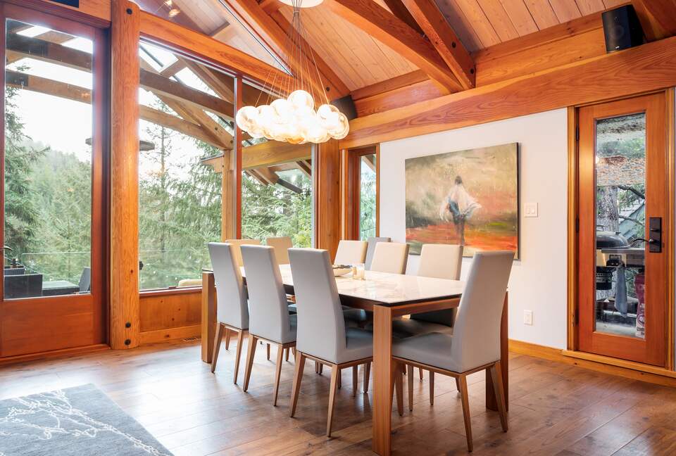 Dining Room with extendable leaf - can sit 10 to 12
