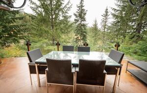 Glass Table for outdoor dining on deck