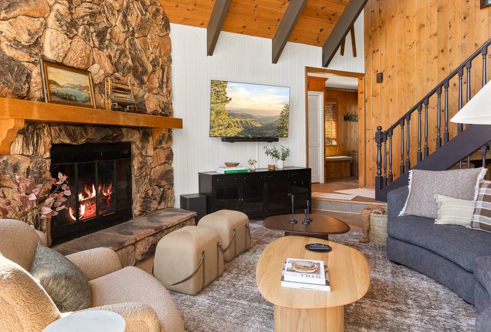 Cozy by the fireplace