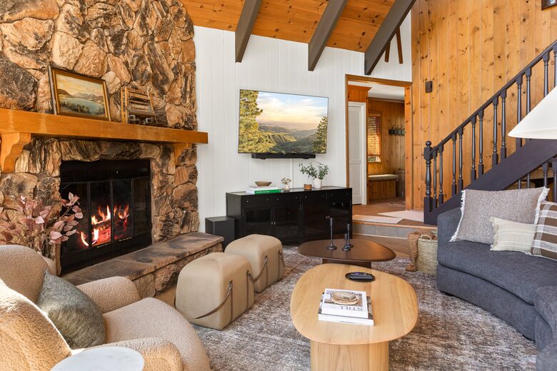 Cozy by the fireplace