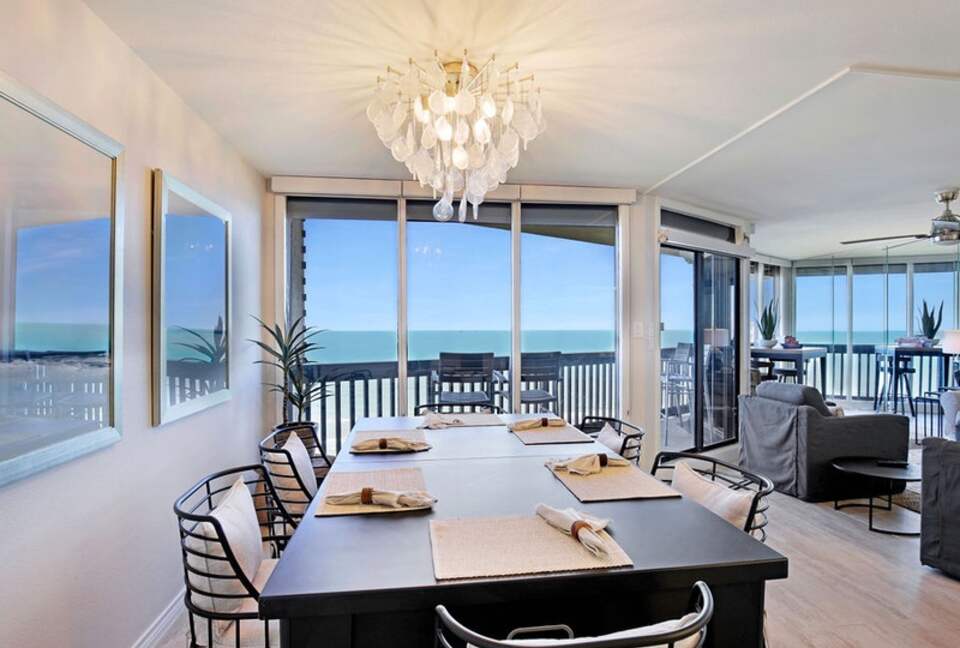 Open dining room with gorgeous views of The Gulf