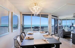 Open dining room with gorgeous views of The Gulf