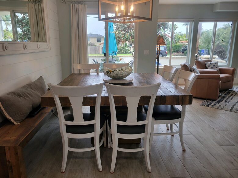 Large dining table with room for 8