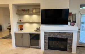 Bar and gas fireplace