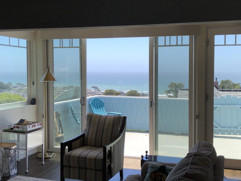 Water views from the living room