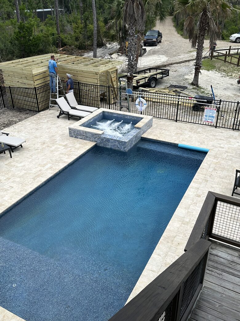 High Times bayfront with pier, swimming pool and 2 hot tubs on #1 Beach in America - St George Island, Florida