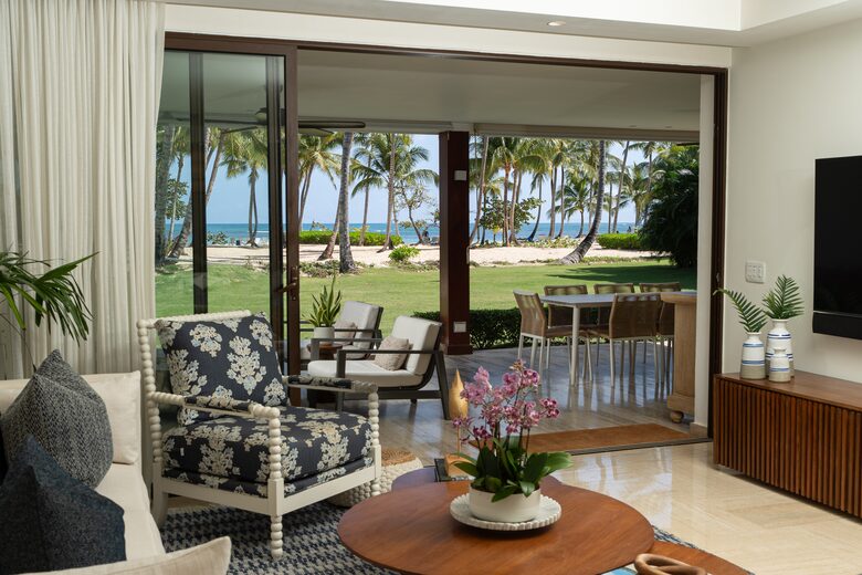 Living room with beach view