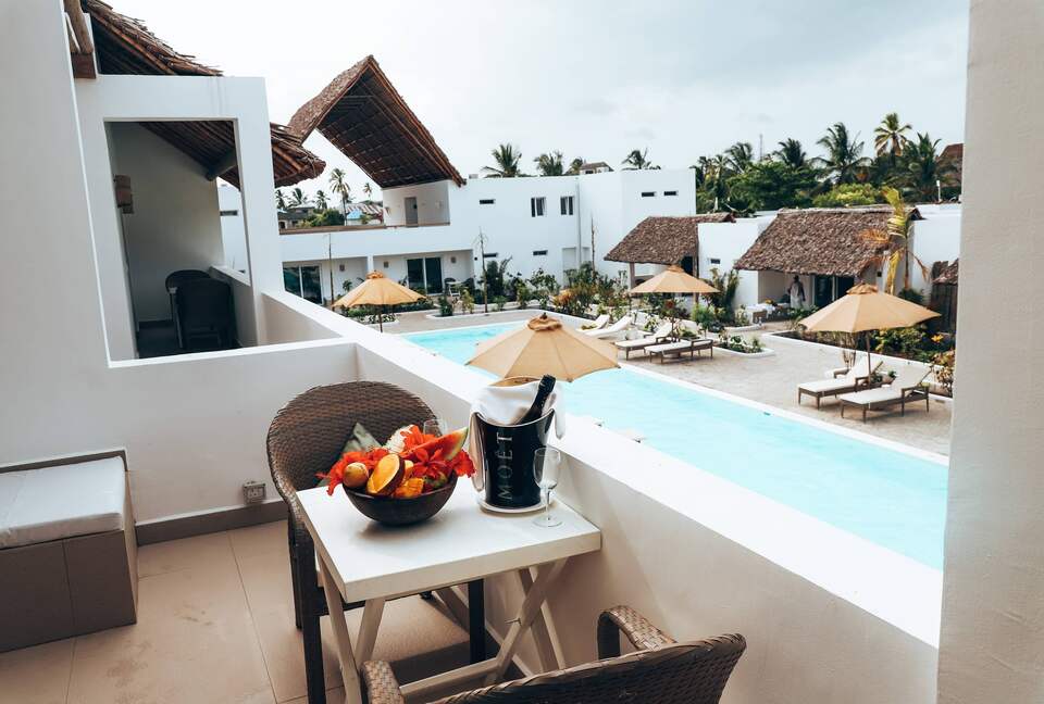 A Premium Room with Terrace and Pool at the Dhow Inn Boutique Hotel Zanzibar - Paje, Tanzania