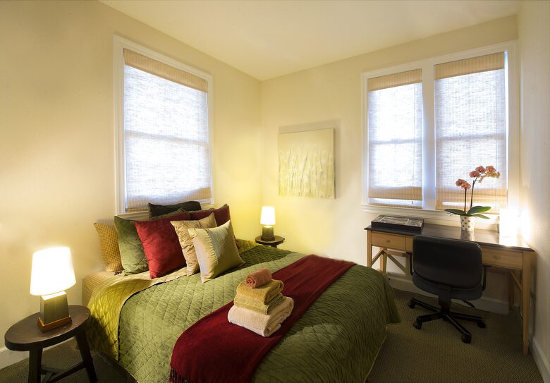 Guest Bedroom 3 w/Queen Bed, work desk & Walk-in Closet