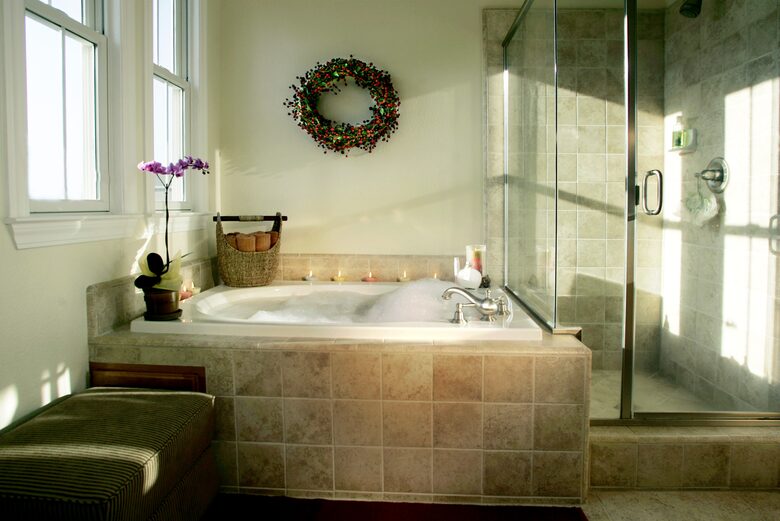 Master Bathroom with Jetted Tub, Shower & Double Vanity