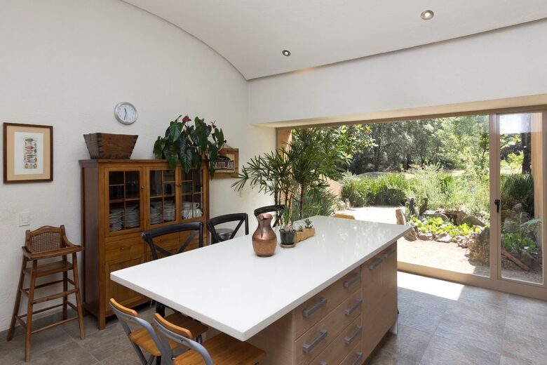 island table in the kitchen