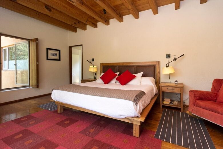Master bedroom with forest view