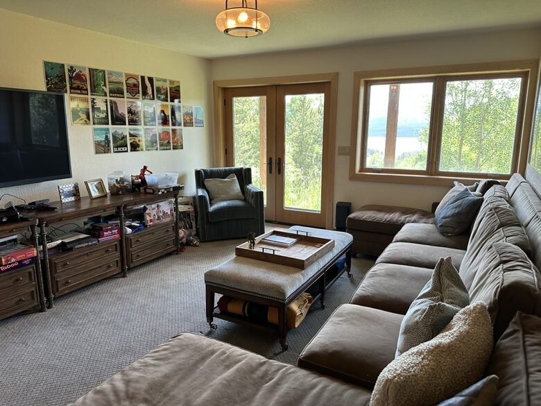 Lower level lounge area