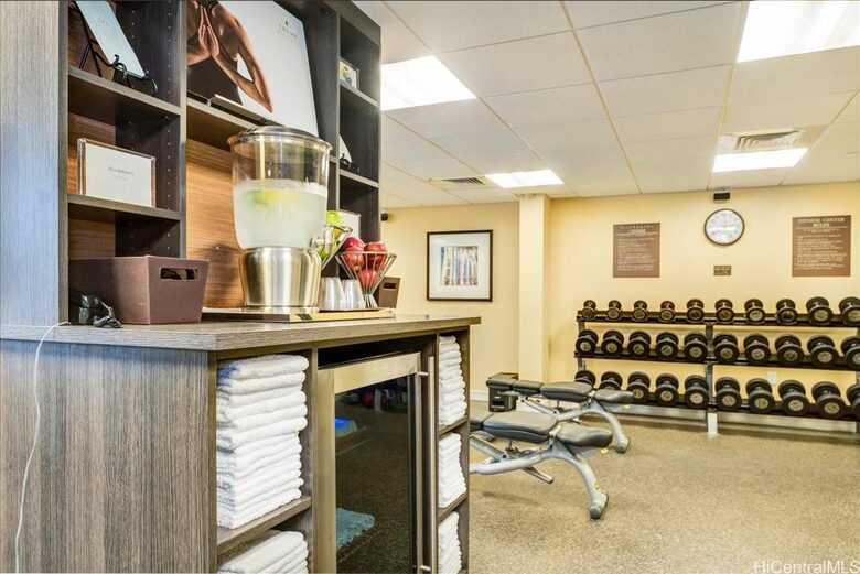 Exercise Facility - fresh fruit & bottle water