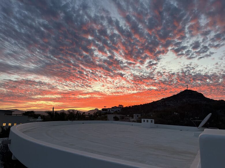 sunset from roof top deck