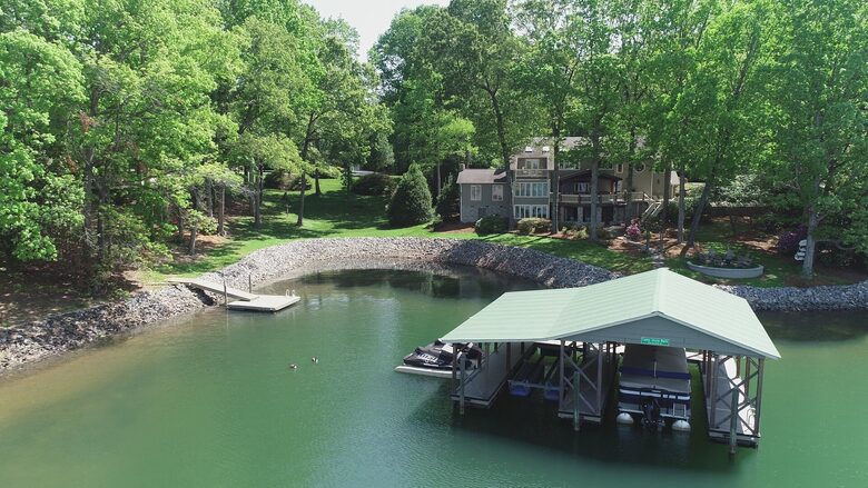 View of the dock and quiet cove