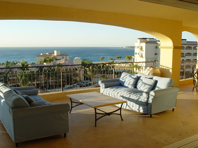 Indoor/outdoor living with spacious balcony patio