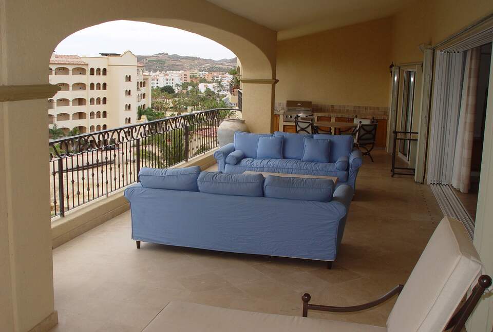 Indoor/outdoor living with spacious balcony patio