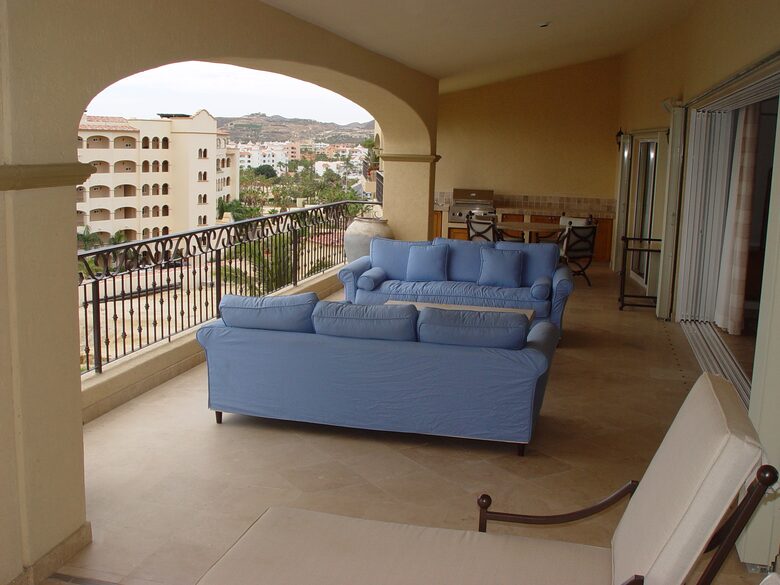 Indoor/outdoor living with spacious balcony patio