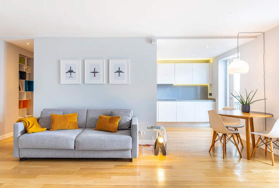 Open living room / dining area
