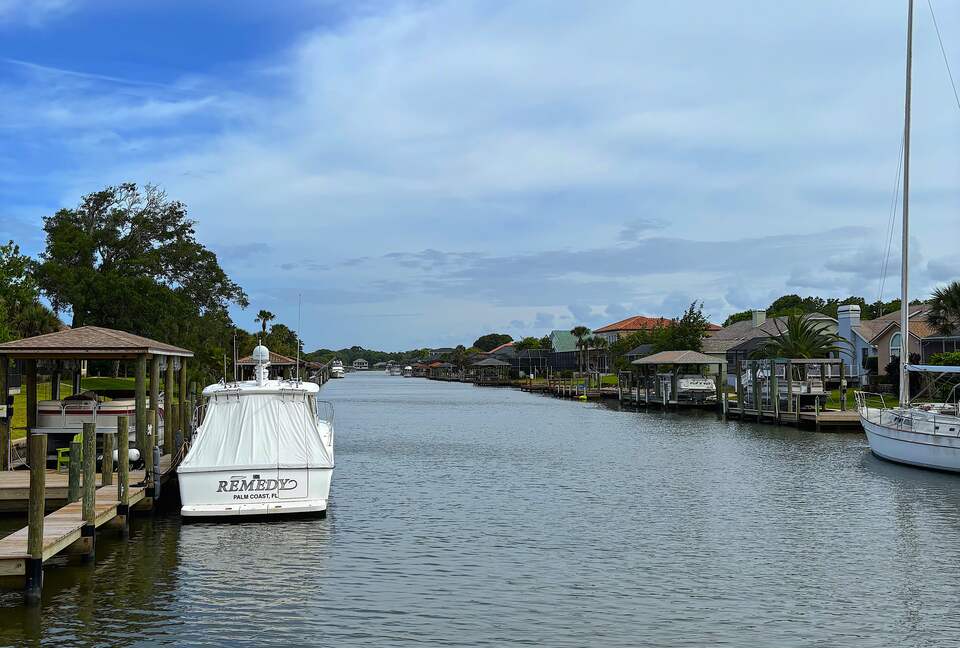 Canal view, backyard