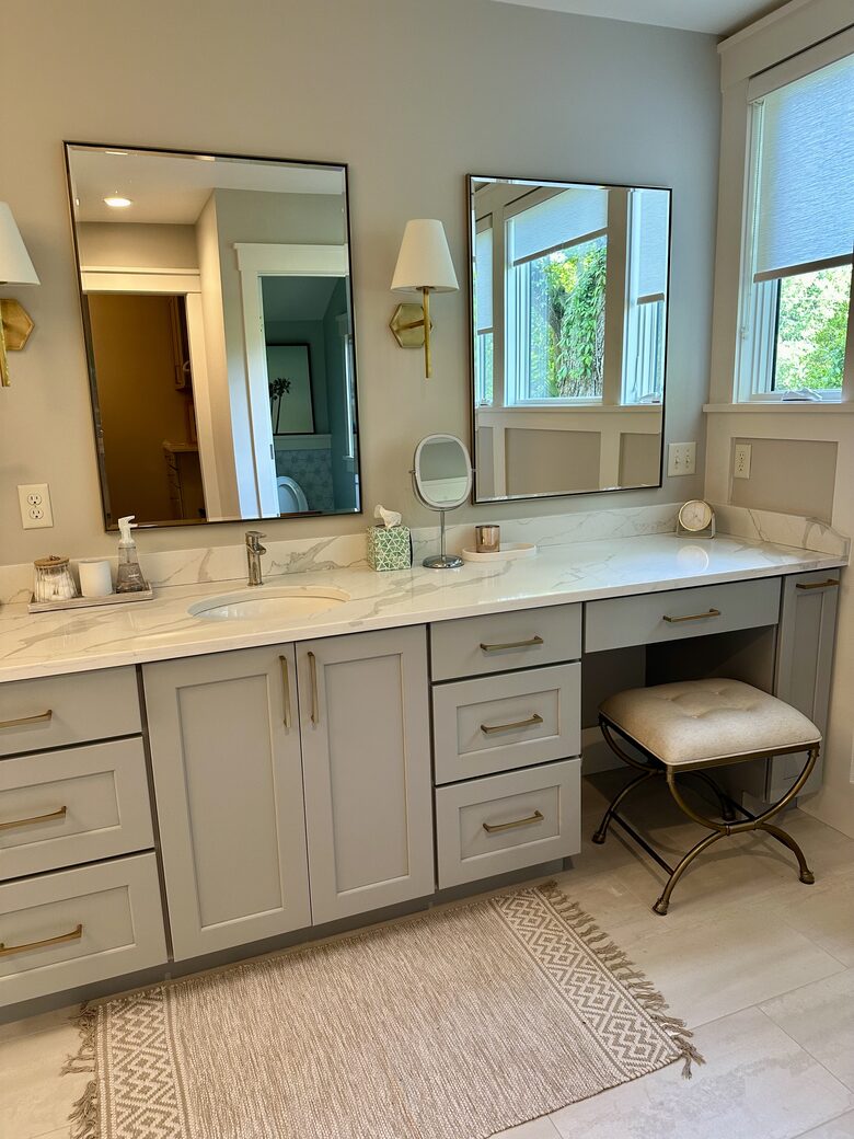 Master bathroom vanity (1 of 2 sink vanities).