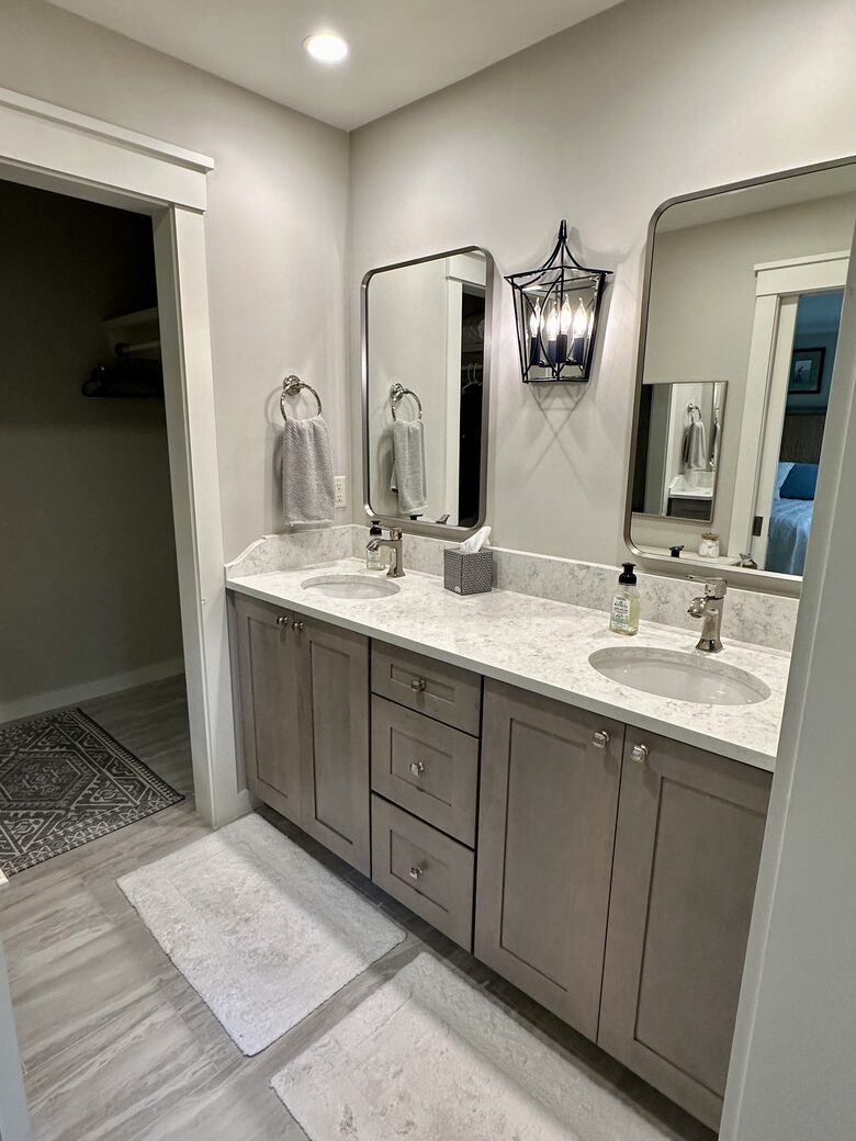 Bathroom #3 with double sinks.