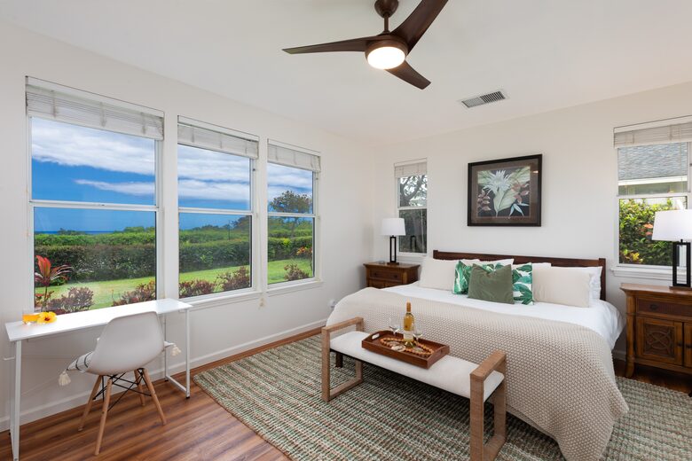 Master bedroom with ocean views